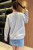 Kadın Üç İplik Şardonlu Bisiklet Yaka Sweatshirt