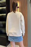 Kadın Üç İplik Şardonlu Bisiklet Yaka Sweatshirt