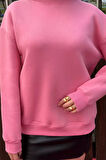 Kadın Üç İplik Şardonlu Bisiklet Yaka Sweatshirt