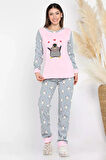 Penguen Desenli Kadın Polar Pijama Takımı