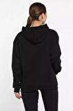 Kadın Kapüşonlu Baskılı Şardonlu Sweatshirt