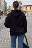 Kadın Şardonlu Kanguru Cepli Düğme Detaylı Sweatshirt