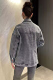 Kadın Oversize Jean Kot Ceket