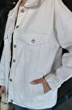 Oversize Kadın Jean Kot Ceket