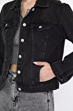 Kadın Slim Fit Jean Kot Ceket