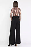 Kadın Yüksek Bel Kemer Detaylı Pileli Pantolon