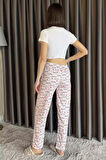 Kadın Bel Lastikli Desenli Pijama Altı