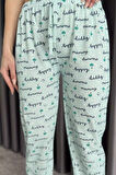 Kadın Bel Lastikli Desenli Pijama Altı