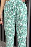 Desenli Bel Lastikli Kadın Pijama Altı
