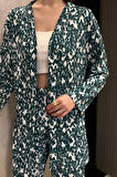 Kadın Desenli Kimono Pantolon İkili Takım