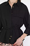 Bel Bağcıklı Uzun Kol Kadın Gömlek