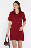 Polo Yaka Duble Kol Kadın Elbise