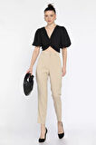 Kadın Yüksek Bel Kumaş Pantolon