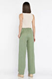 Bel Bağlamalı Kadın Bol Paça Pantolon