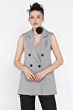 Kadın Kruvaze Yaka Astarlı Yelek