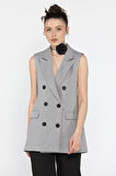 Kadın Kruvaze Yaka Astarlı Yelek