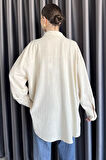 Kadın Nakışlı Oversize Gömlek