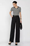 Kadın Kemer Aksesuarlı Yüksek Bel Pileli Pantolon