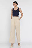 Kadın Bel Lastikli Bol Paça Pantolon