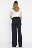 Bel Lastikli Bağcıklı Bol Paça Kadın Pantolon