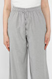 Bel Lastikli Bağcıklı Bol Paça Kadın Pantolon