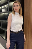 Kadın Büzgü Detaylı Likralı Bluz