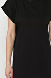 Kol Katlamalı Bisiklet Yaka Kadın Uzun Tişört (m-l-xl Uyumludur)