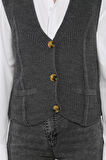 Kadın Düğmeli Triko Yelek (s-m-l-xl Uyumludur)