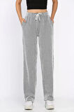 Kadın Su Yolu Çizgili Bol Paça Pantolon