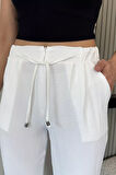 Bel Lastikli Bağcıklı Pantolon