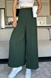 Kadın Bel Lastikli Piliseli Bol Kesim Pantolon