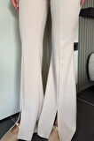 Paça Yırtmaçlı Palazzo Slim Fit Kumaş Pantolon