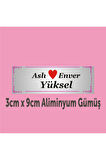 Kişiye Özel Kapı Isimliği Aliminyum Parlak Levha 3cm x 9cm ölçüsünde