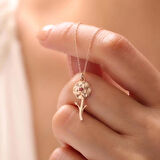 925 Ayar Gümüş Karanfil Çiçeği Ocak Ayı Doğum Taşı Kolyesi