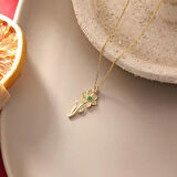 925 Ayar Gümüş Müge Çiçeği Kolyesi Mayıs  Ayı Doğum Taşı 