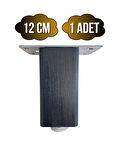 Kale Ayarlı Ahşap Ayak Mobilya Masa ve Dolap Ayağı(ANTRASİT)(KAYIN/GÜRGEN AĞACI)(12CM)(1 ADET)