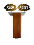 Kale Ayarlı Ahşap Ayak Mobilya Masa ve Dolap Ayağı(CEVİZ)(KAYIN/GÜRGEN AĞACI)(23CM)(2 ADET)