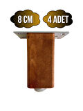 Kale Ayarlı Ahşap Ayak Mobilya Masa ve Dolap Ayağı(CEVİZ)(KAYIN/GÜRGEN AĞACI)(8CM)(4 ADET)