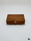 Doğal Ahşap Takı Kutusu Ahşap Saklama Kutusu(BEYAZ ÇAM)(CEVİZ)(BOY:20CM EN:12CM Yük:6CM)