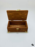 Doğal Ahşap Takı Kutusu Ahşap Saklama Kutusu(BEYAZ ÇAM)(CEVİZ)(BOY:20CM EN:12CM Yük:8CM)