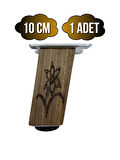 Kale Eğimli Ayarlı Desenli Ahşap Ayak Mobilya Masa Dolap Ayağı(10CM)(1 ADET)(KOYU CEVİZ)(CEVİZ A.)