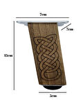 Kale Eğimli Ayarlı Desenli Ahşap Ayak Mobilya Masa Dolap Ayağı(15CM)(1 ADET)(K. CEVİZ)(CEVİZ AĞACI)