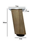 Kale Eğimli Ayarlı Ahşap Ayak Mobilya Masa ve Dolap Ayağı(10CM)(1 ADET)(KOYU CEVİZ)(CEVİZ AĞACI)