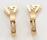 GiftWorld Antik Zirkon Taşlı Kraliyet Model Küpe / 316L Paslanmaz Çelik Gold Renk