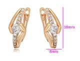 GiftWorld Zirkon Taşlı Şık Küpe / 18K Gold Renk Vip Seri