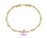 GiftWorld Zirkon Taşlı Burgu Model Bileklik / 14K Gold Renk Vip Seri