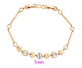 GiftWorld Zirkon Taşlı Şık Kalpli Bileklik / 18K Gold Renk Vip Seri