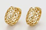 GiftWorld Kafes Model Küpe / 14K Gold Renk Vip Seri