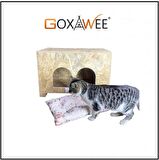Goxawee Dizayn Kedi Evi Dış Ortam Uygun Ahşap Kedi Evi Double OSB 61x41x36 cm (Minder Hediyeli)