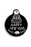 Christmas Serisi Happy New Year Yuvarlak Kedi ve Köpek Künyesi
